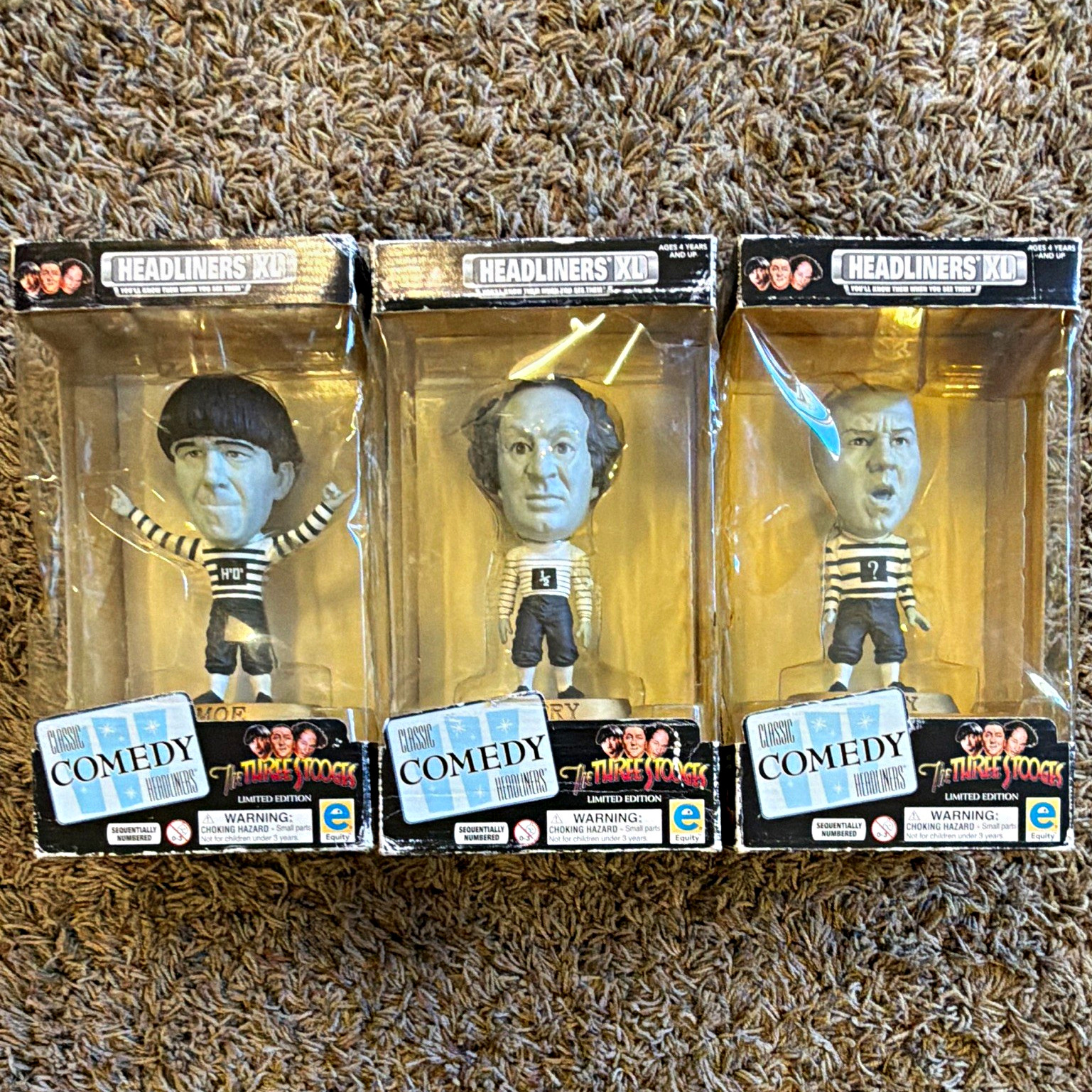 Headliners XL Three Stooges Bobblehead Set 3 Classic Comedy LE Numbered