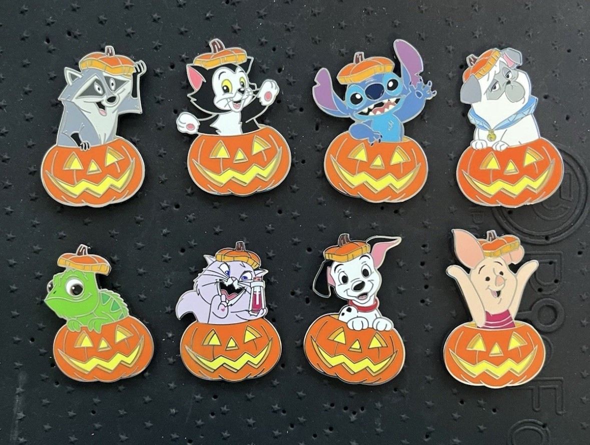 Disney Parks 2025 Halloween Pumpkin Pals FULL Pin Set  - 8 Pins