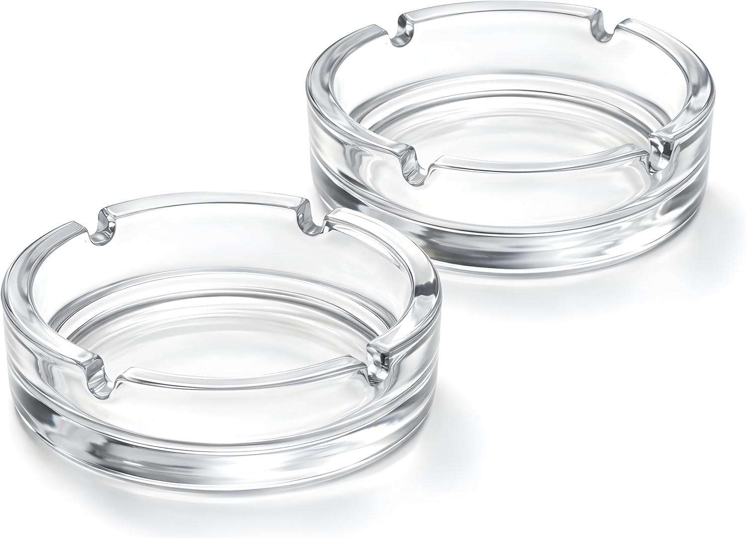 Glass Ashtrays for Cigarettes – Clear Modern Decorative Ash Tray for Home,