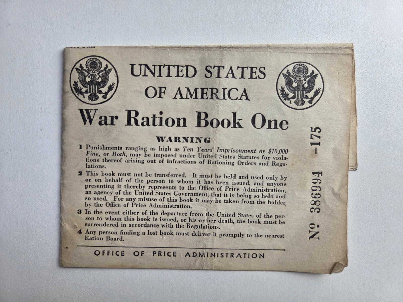 Set of 3 1940\'s Vintage War Ration Books from Wisconsin With Some Stamps