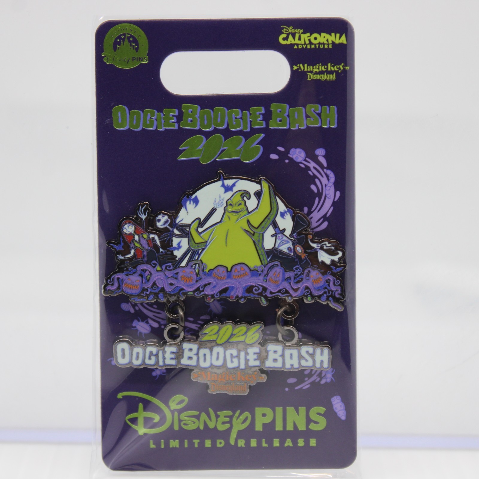 BA Disney Parks DLR Pin Oogie Boogie Bash 2026 Dangle Sally Jack Zero