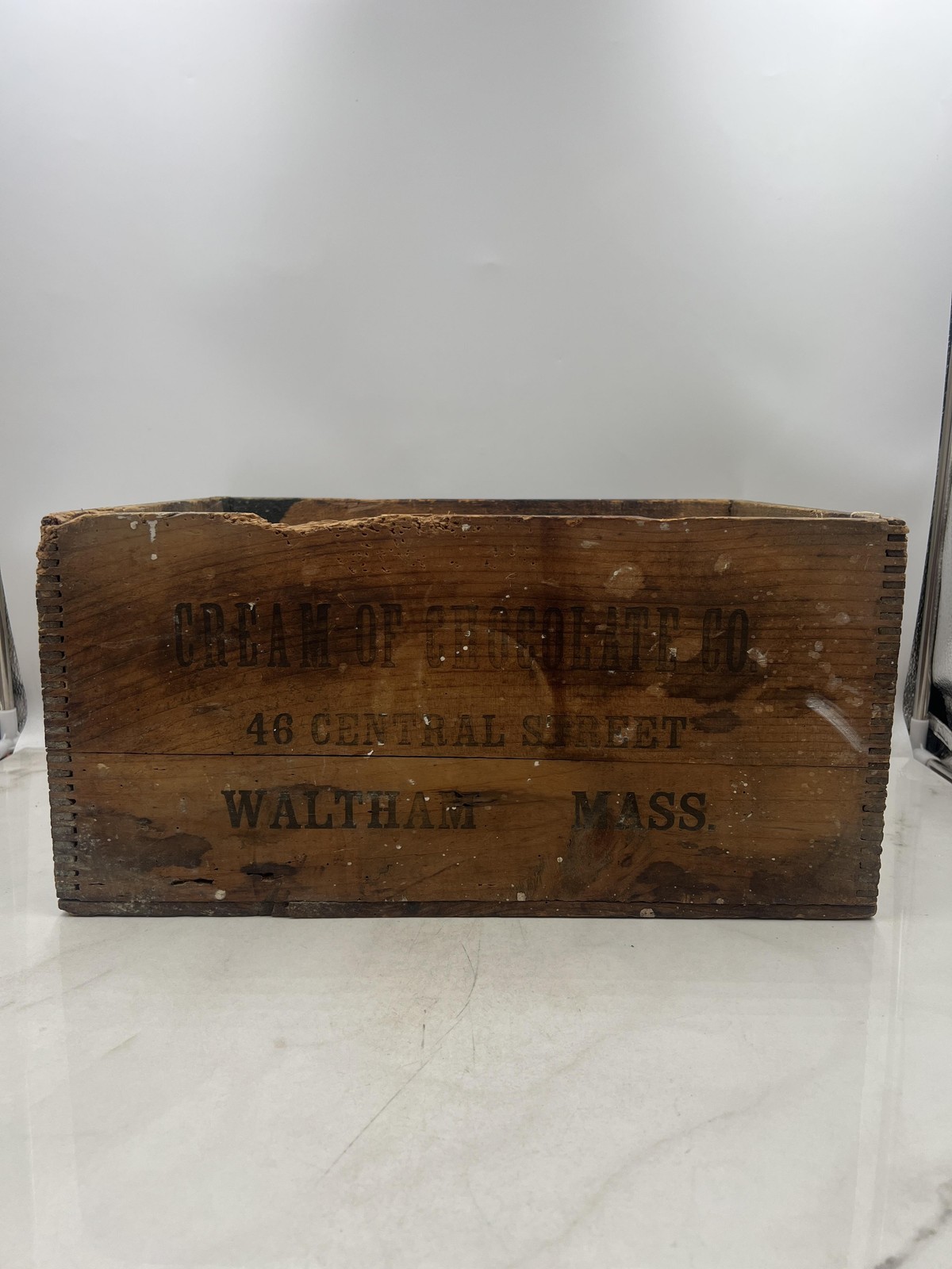 Vintage Cream of Chocolate Co Wooden Crate Rich's Instant Cocoa Waltham MA USA
