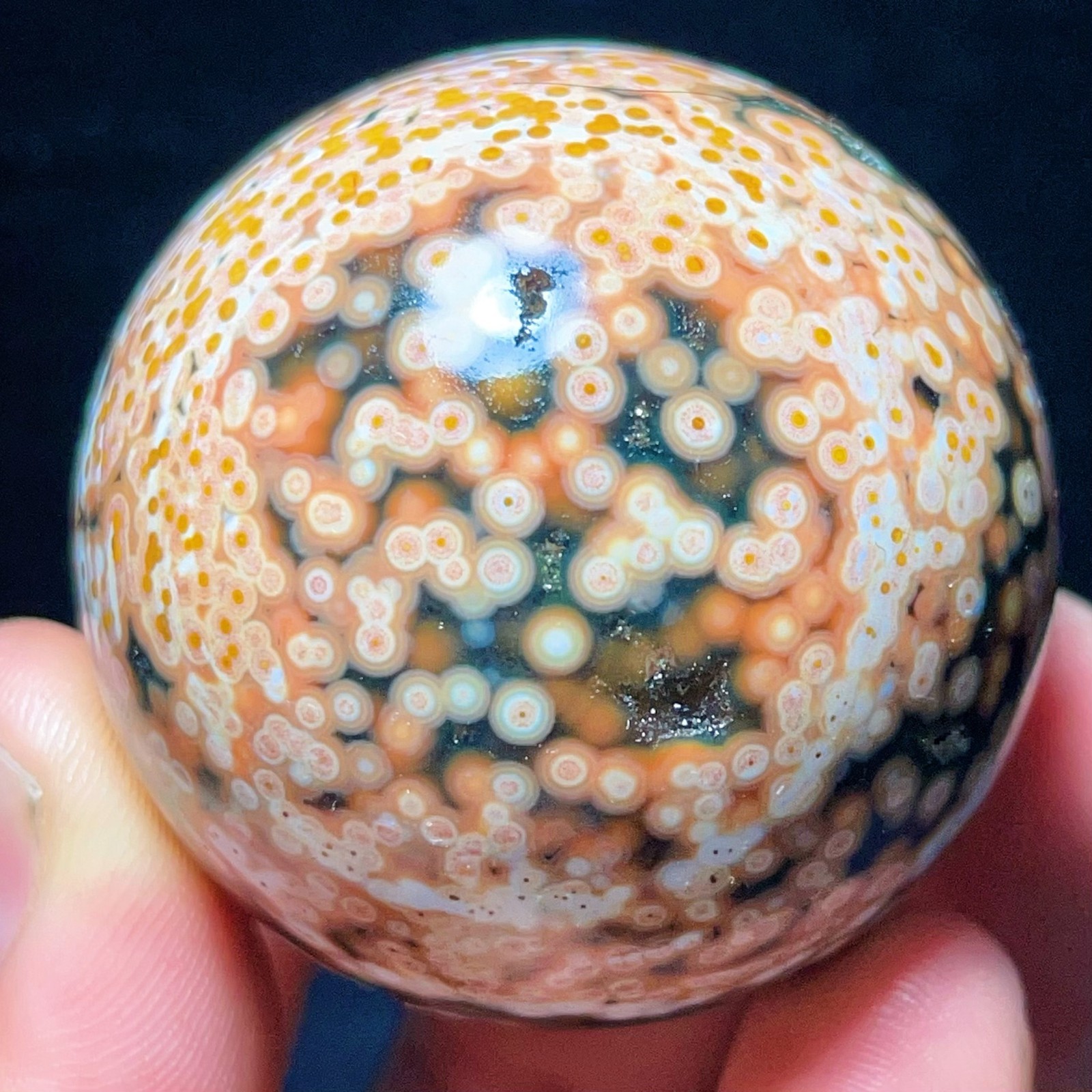 Rare 145G Natural Beautiful Ocean Jasper Sphere Healing Agate Madagascar L7981