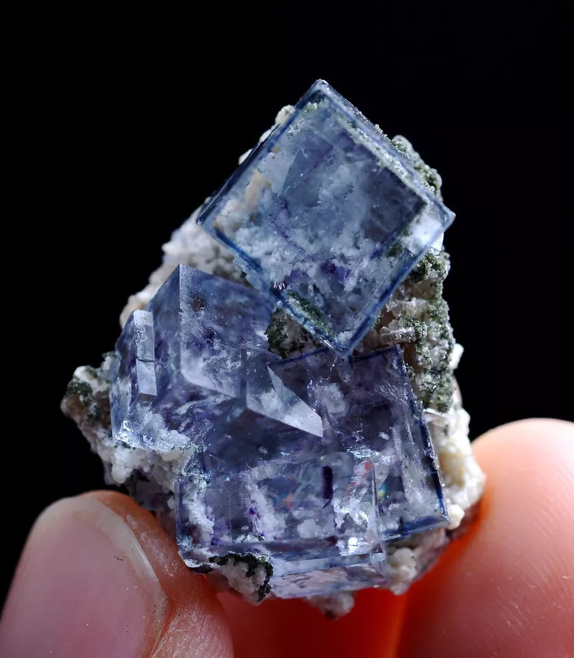 11g Natural Clear Phantom Purple FLUORITE Mineral Specimen / Yaogangxian China