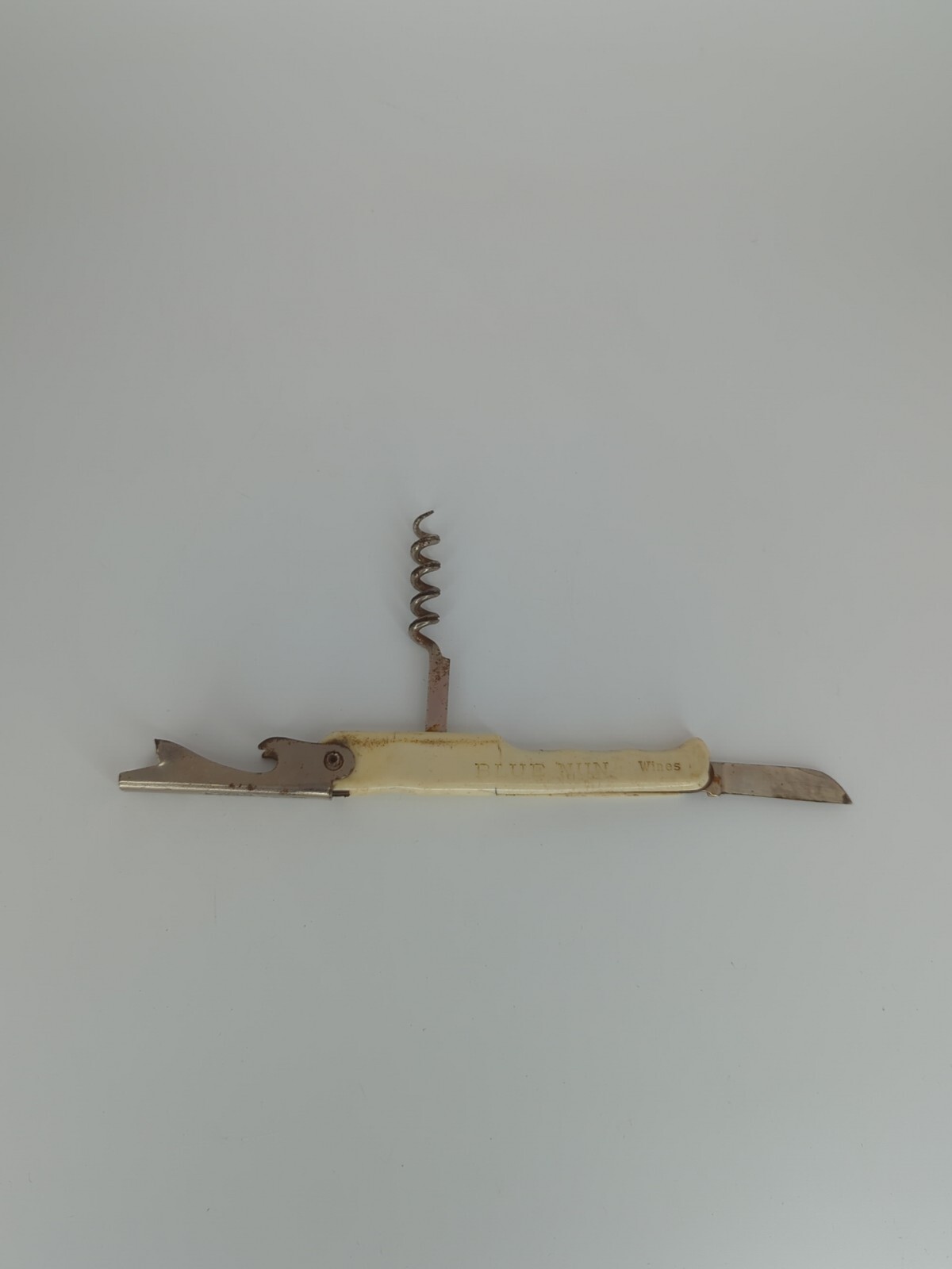 Vintage Blue Nun Sichel Wine Advertising Pocket Knife Corkscrew Bottle Opener