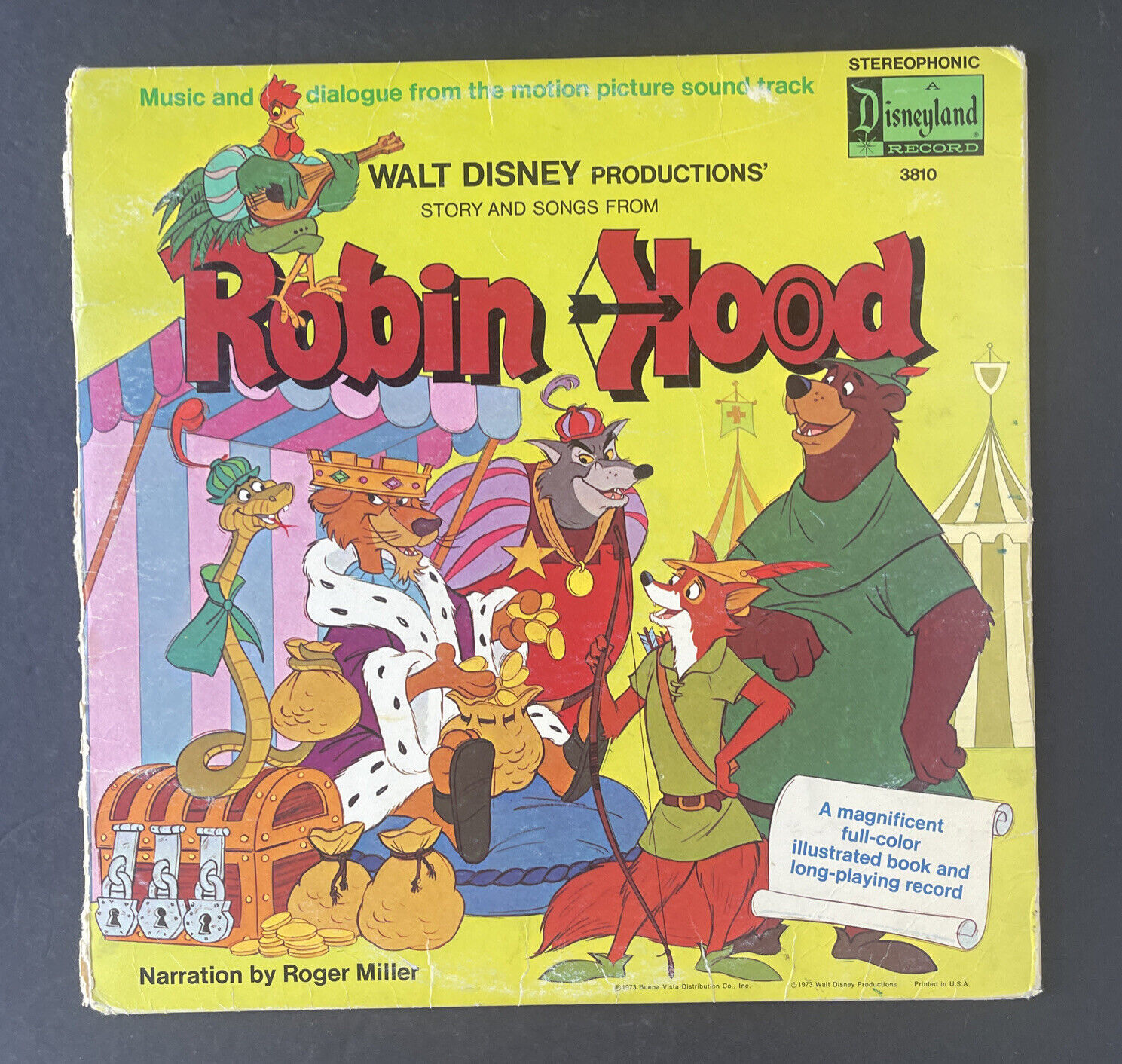 Vintage 1973 Robin Hood Story Book #3810 Disney Vinyl LP w/ All Pages