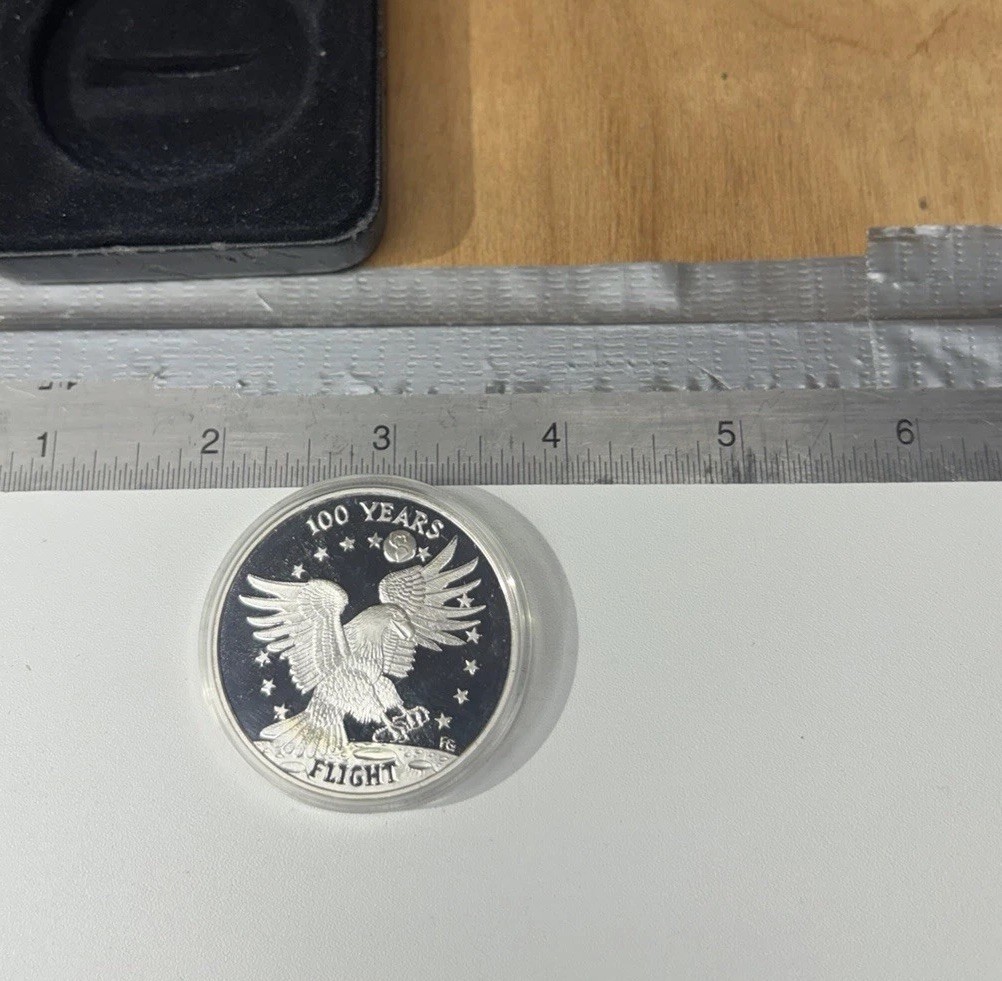 100 Years of Flight Silver Round with Protective Case