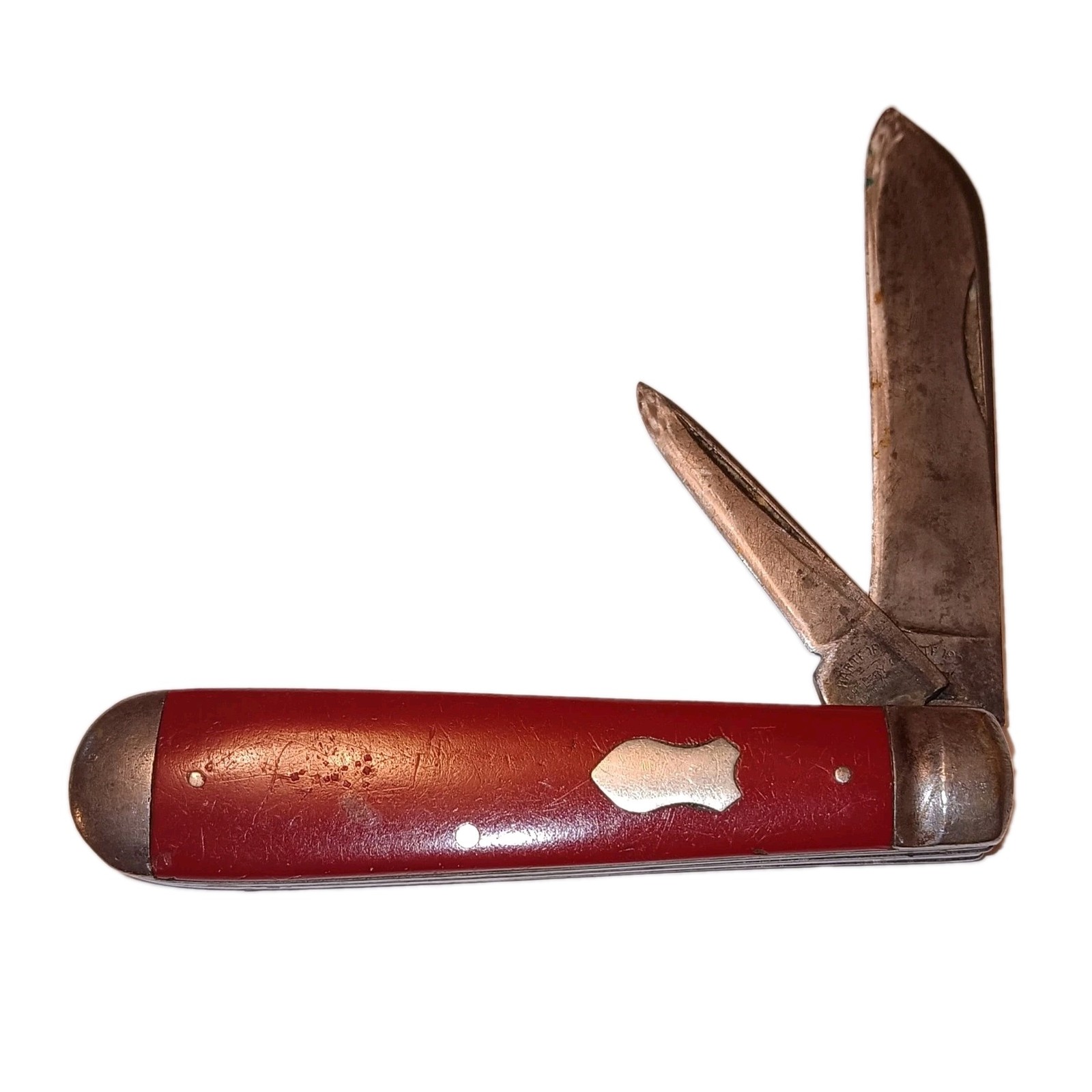 Vintage Rare 2 Blade Red Hartford Pocket Knife