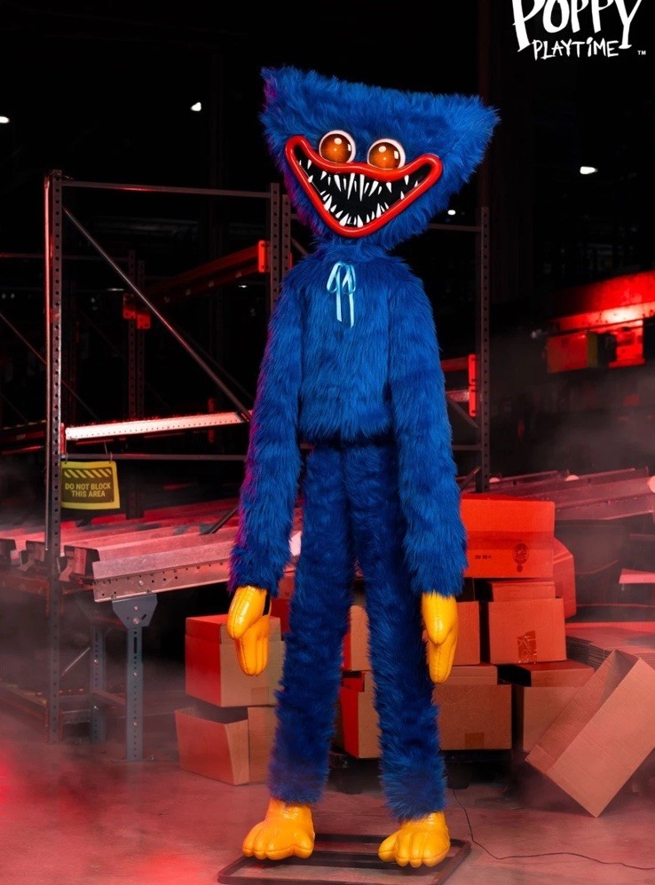 7.5 FT ANIMATED POPPY PLAYTIME HUGGY WUGGY HALLOWEEN ANIMATRONIC PROP