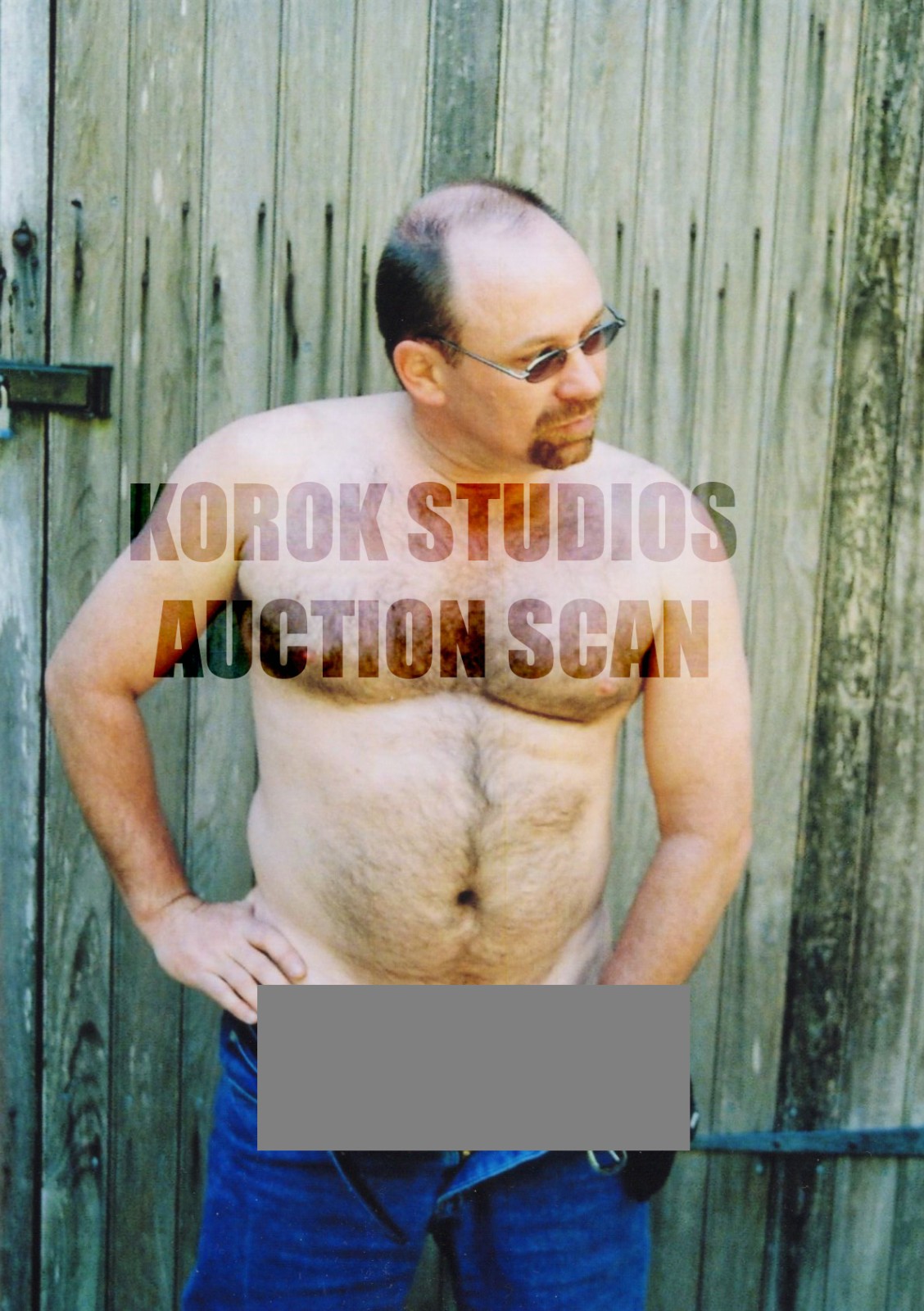 Mitchell 4x6 Semi-Nude Male Model Beefcake Photo – Hairy Bear Physique 100826076