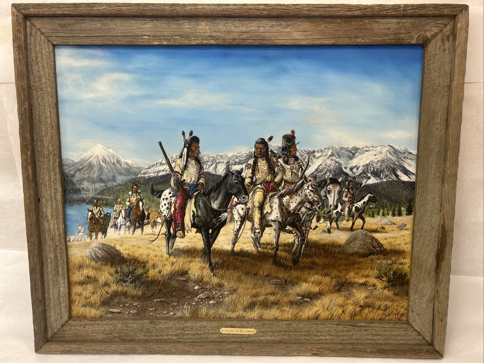 Vintage 1983 Cameron Blagg Original Canvas Oil Painting “Leaving The Wallowas”