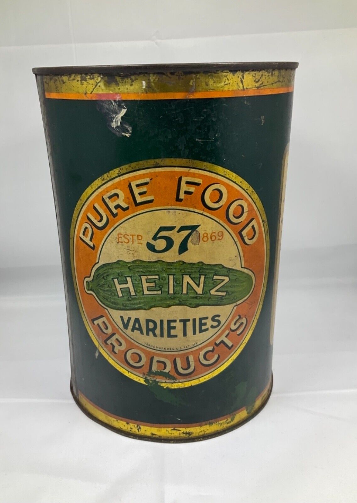 RARE VINTAGE HEINZ SWEET PICKLES PAINTED METAL GALLON SIZE CAN
