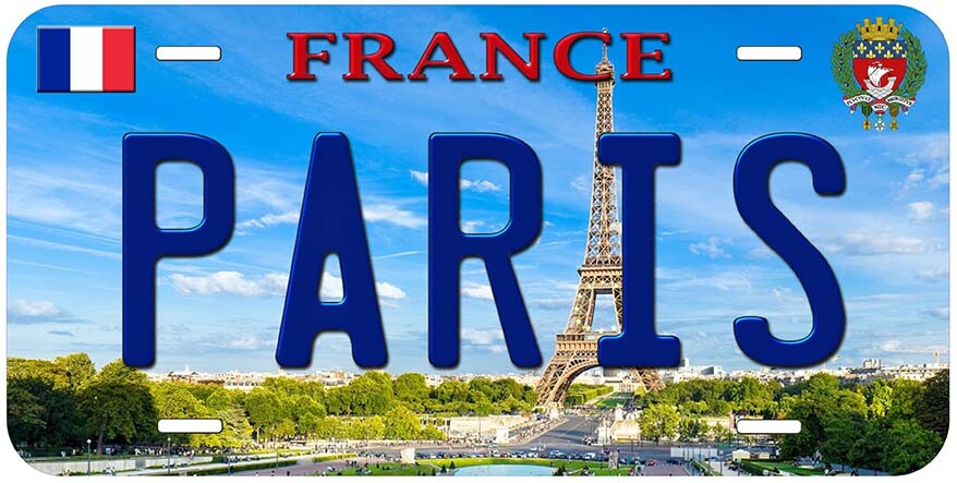Paris France Novelty Car License Plate
