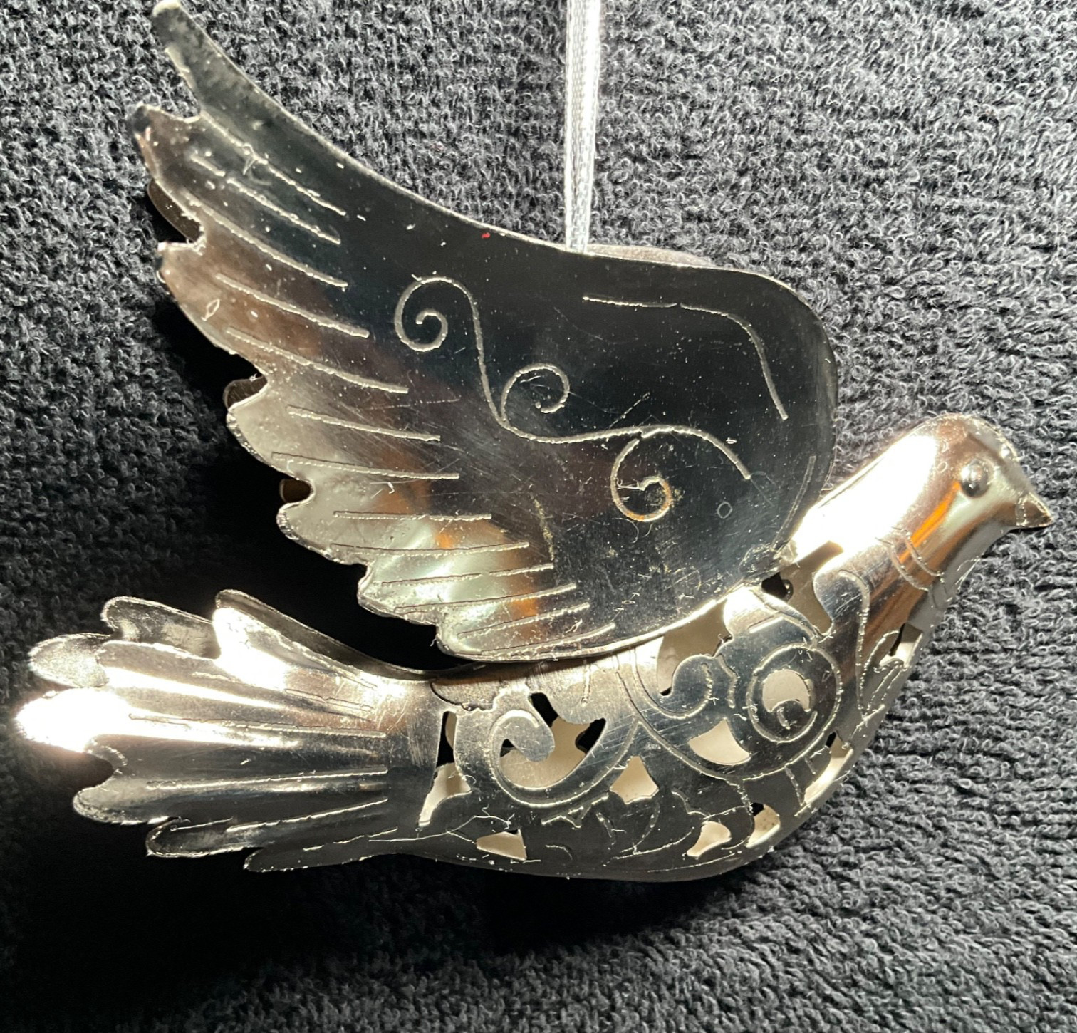 Vintage Punched Tin Dove Christmas Ornament Folk Art Vintage Punched Tin Dove Christmas Ornament Folk Art