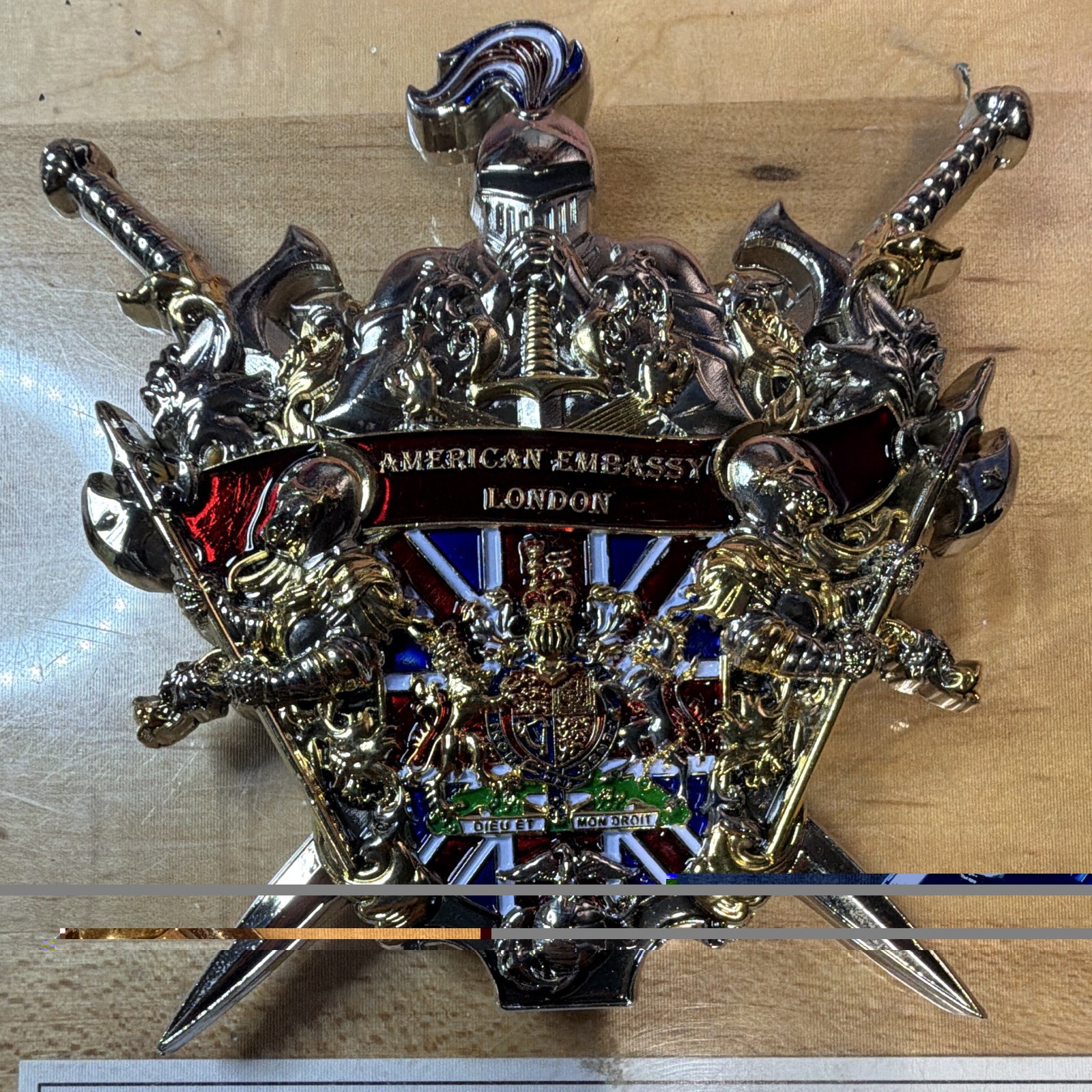 USMC MSG Marine Corps Embassy Security Group London UK Challenge Coin Shield