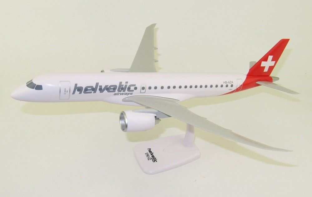Lupa Helvetic Airways Embraer ERJ190-E2 HB-AZA Desk Top 1/100 Model AV Airplane