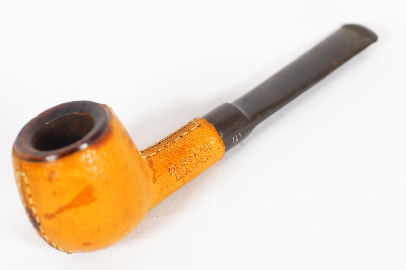 Vintage WHITEHALL LEATHER Estate Tobacco Pipe Leather Wrapped Briar