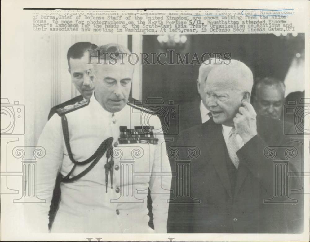 1962 Press Photo President Dwight Eisenhower & Earl Mountbatten, Washington