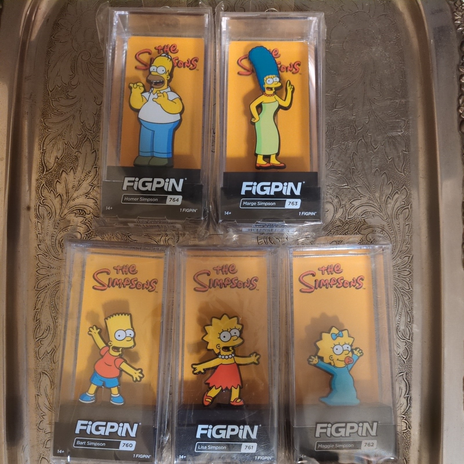 FiGPiN The Simpsons Set of 5 (Homer, Marge, Bart, Lisa, Maggie) Sealed NEW