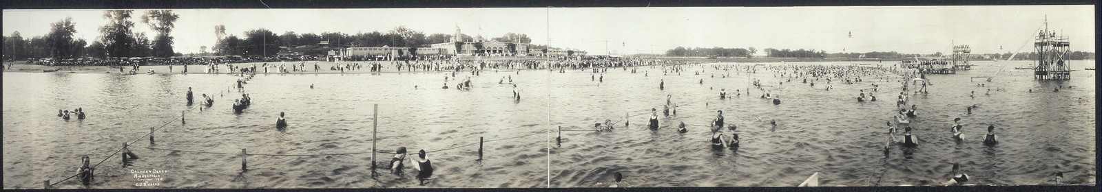 Photo:Minneapolis Minnesota Calhoun Beach 1915 Swimming Panoramic
