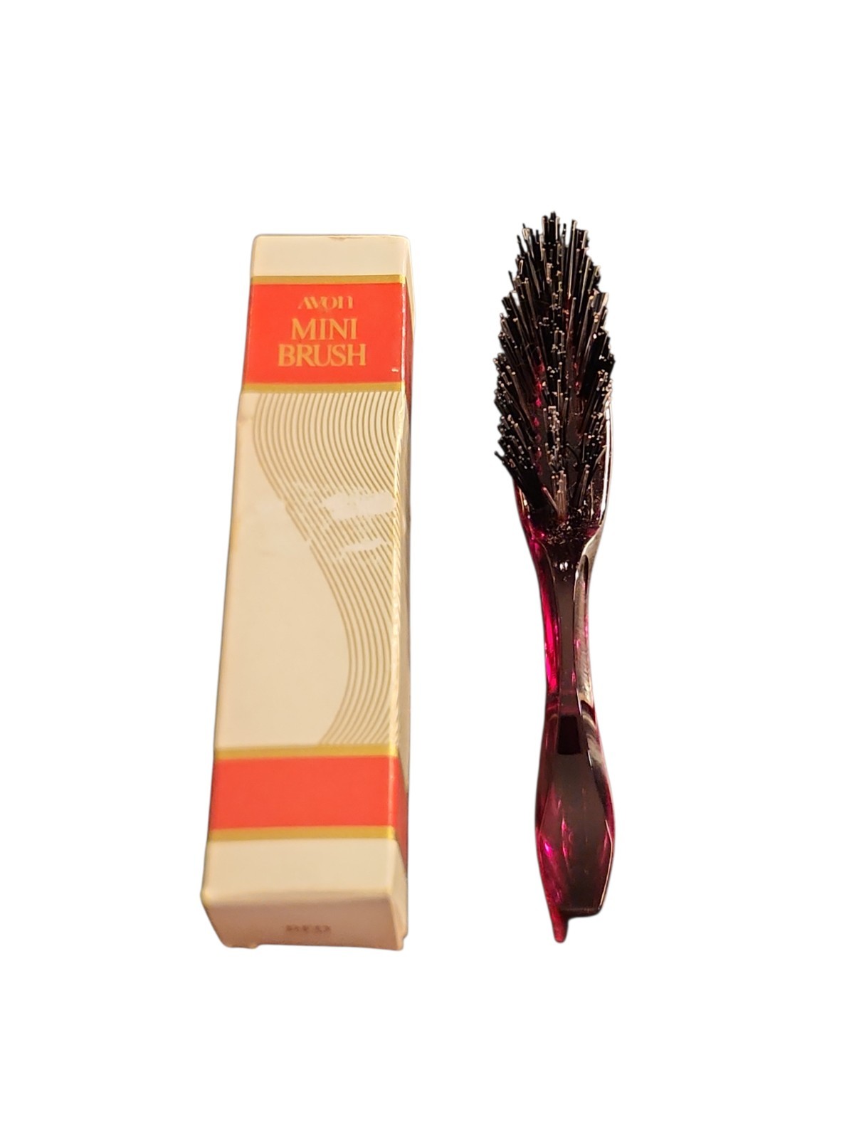 1970s Vintage Avon Mini Brush Red Handle 5-3/4