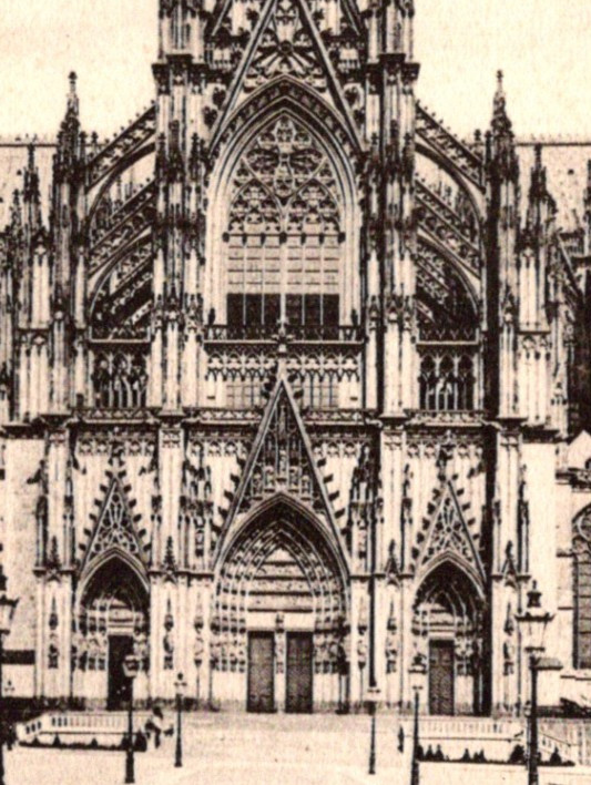 * Antique RPPC UDB Cologne Cathedral Kölner Dom Germany South Door c1903