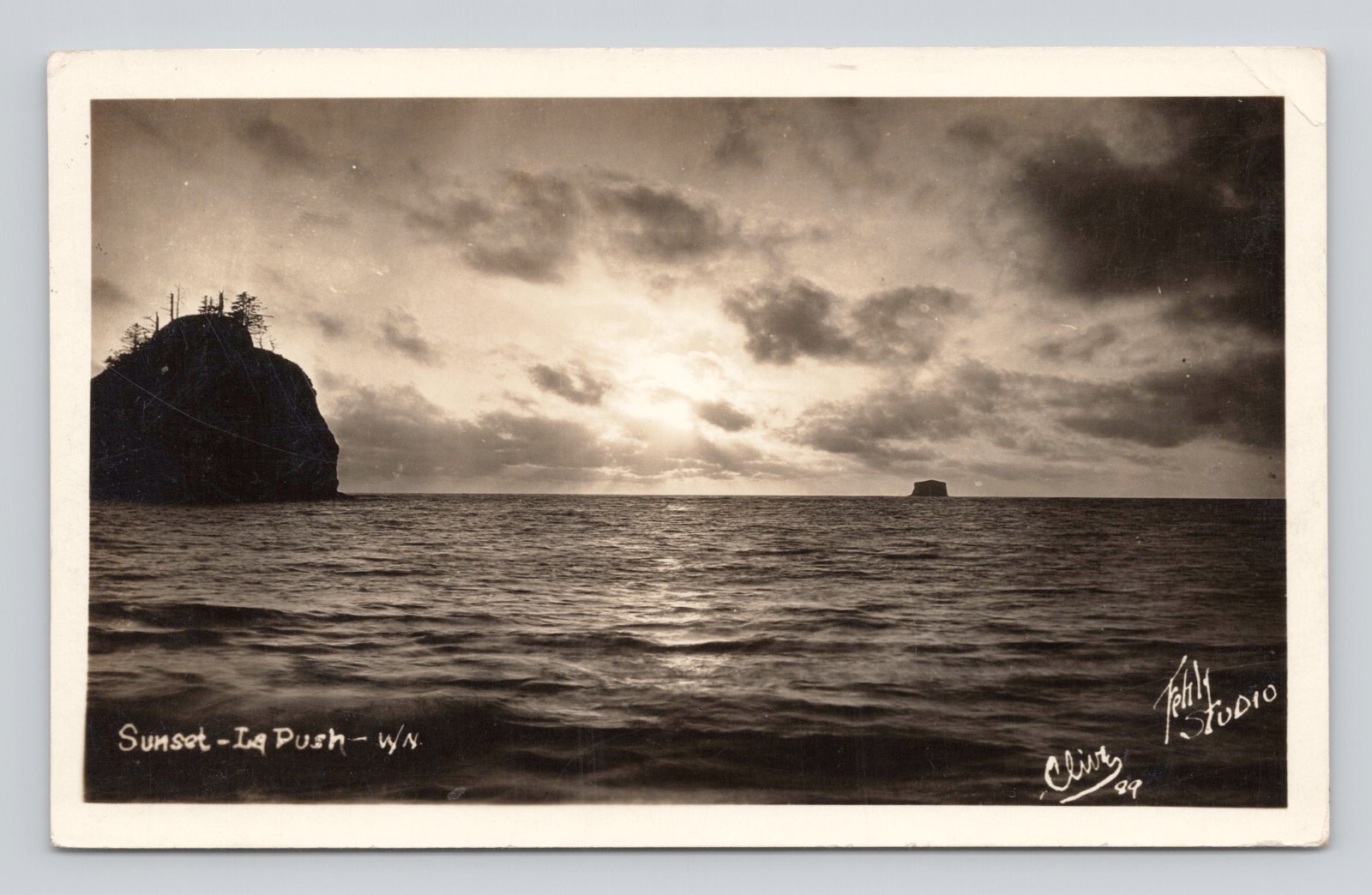 Postcard RPPC Sunset  La Push, Washington Fehly Studio