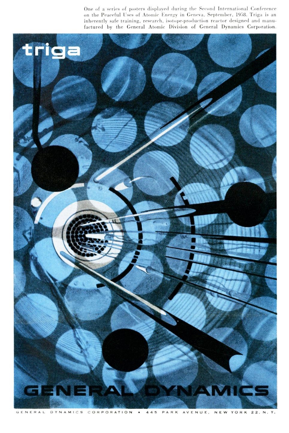 🌟 Triga Nuclear Reactor Poster - 1968 Vintage Ad Art - Hi-Res💎 24x36”