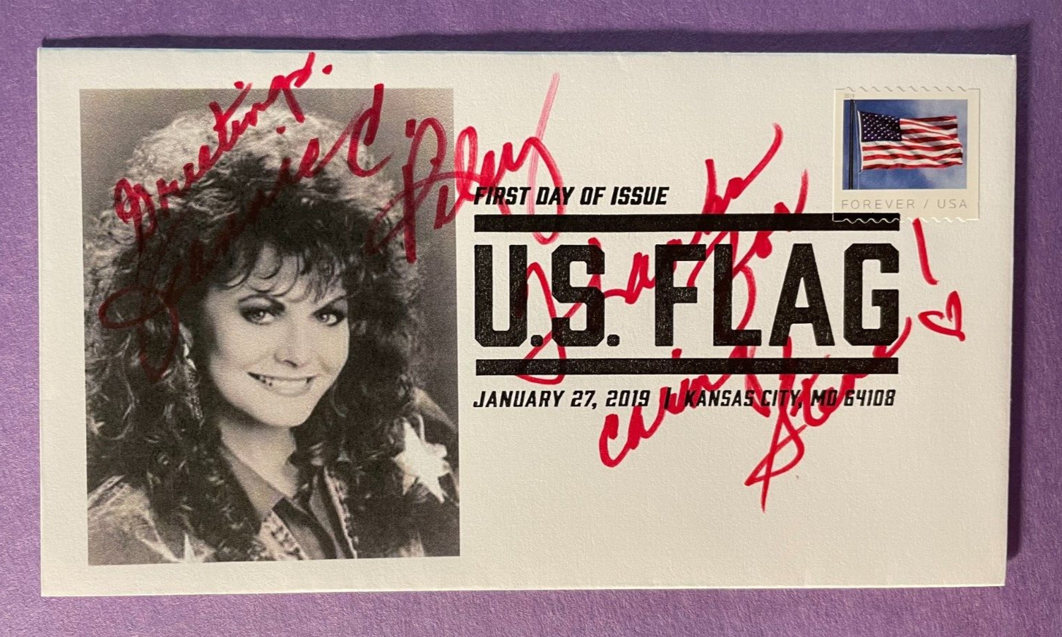 SIGNED JEANNIE C. RILEY FDC AUTOGRAPHED FIRST DAY COVER - HARPER VALLEY PTA