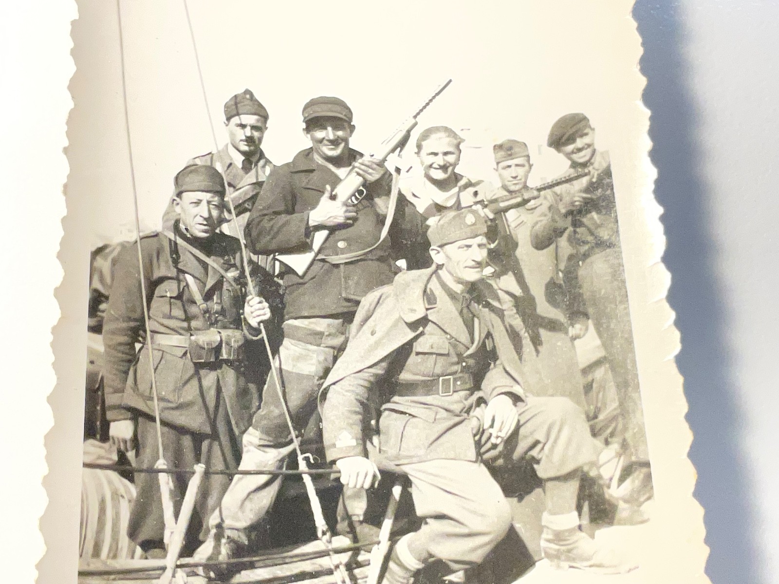 WWII Italian Soldiers Armed Rifles Military Photo Regio Esercito 1940s
