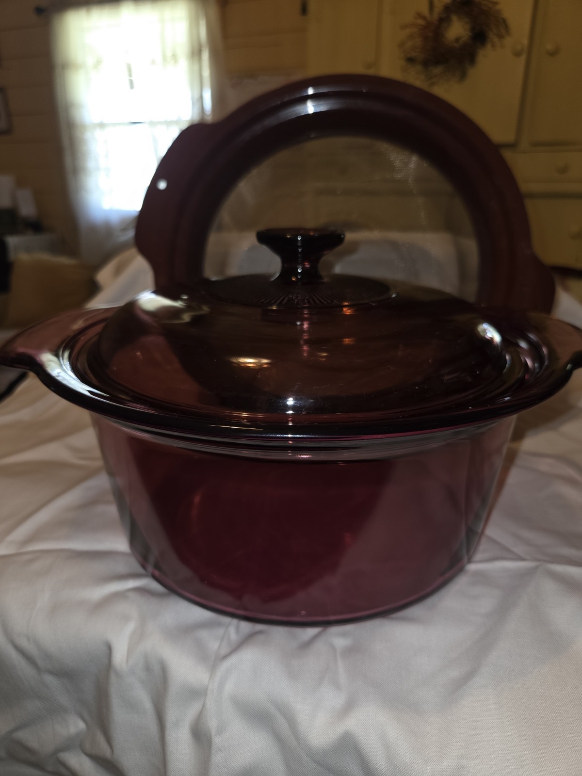 Vintage Corning PYREX Vision Cranberry Glass 3.5L Dutch Oven & Colander EUC Vintage Corning PYREX Vision Cranberry Glass 3.5L Dutch Oven & Colander EUC