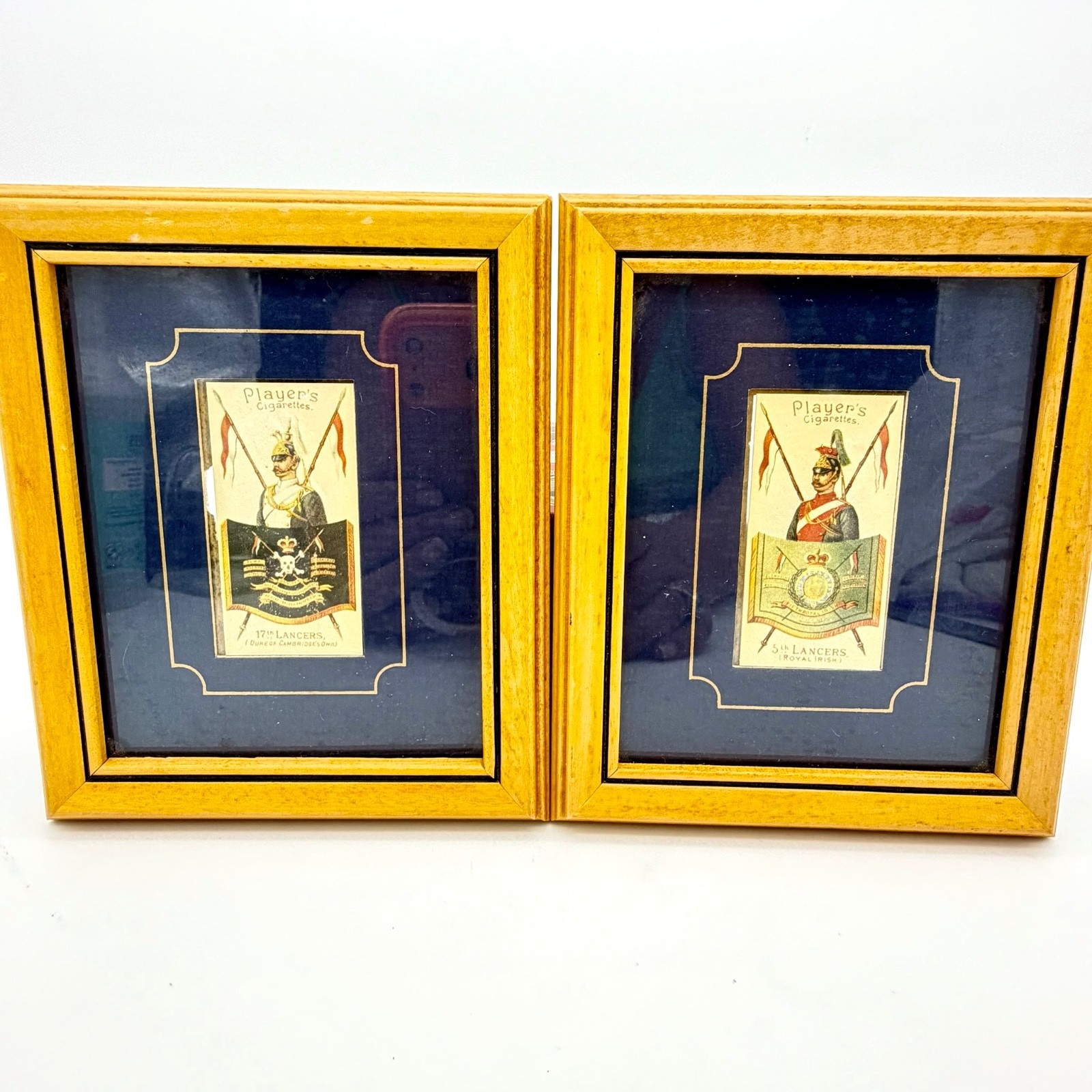 Vintage Miniature Tobacco Cards Framed Wall Art British Soldier Set Of 2
