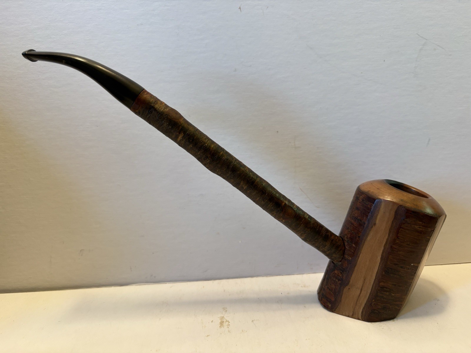 Vintage ROPP Deluxe France 807 Giant Cherrywood Estate Pipe, Natural Bark Finish