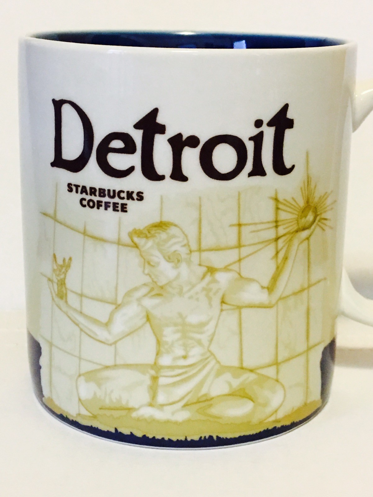 2009 Starbucks DETROIT Collectors Series City Coffee Mug Cup 16 oz
