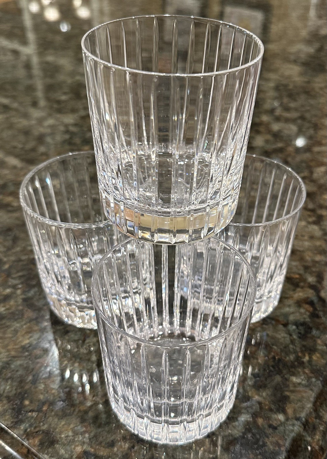 Set Of 4 Sasaki Ellessee Old Fashioned Glasses 3-5/8” / 10 oz. Beautiful 