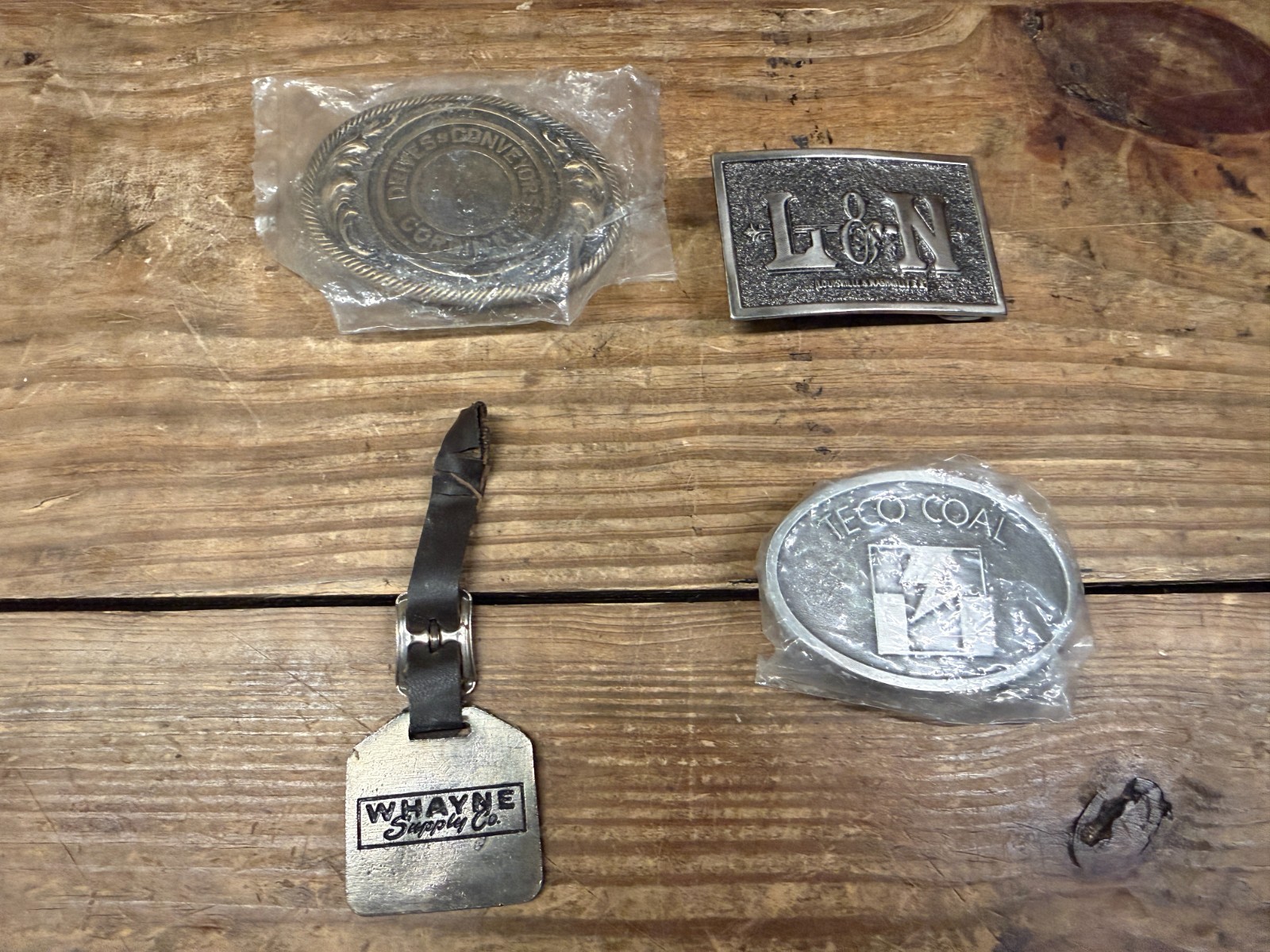 Vintage Belt Buckles Coal Mining Railroad L&N Caterpillar Teco Coal Gatliff