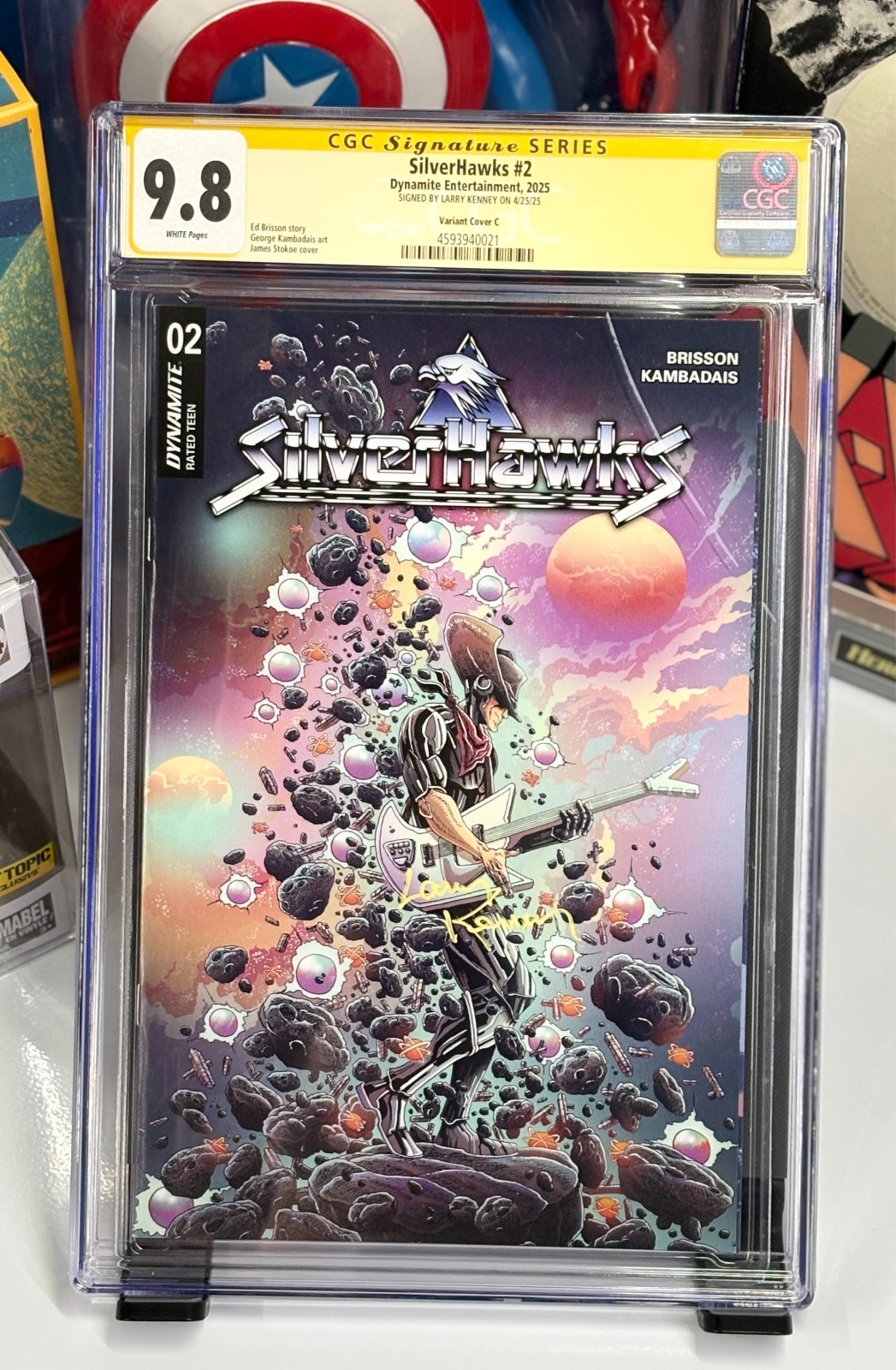 SilverHawks #2 Signed by Voice Actor Larry Kenney CGC 9.8 SS Stokoe Variant