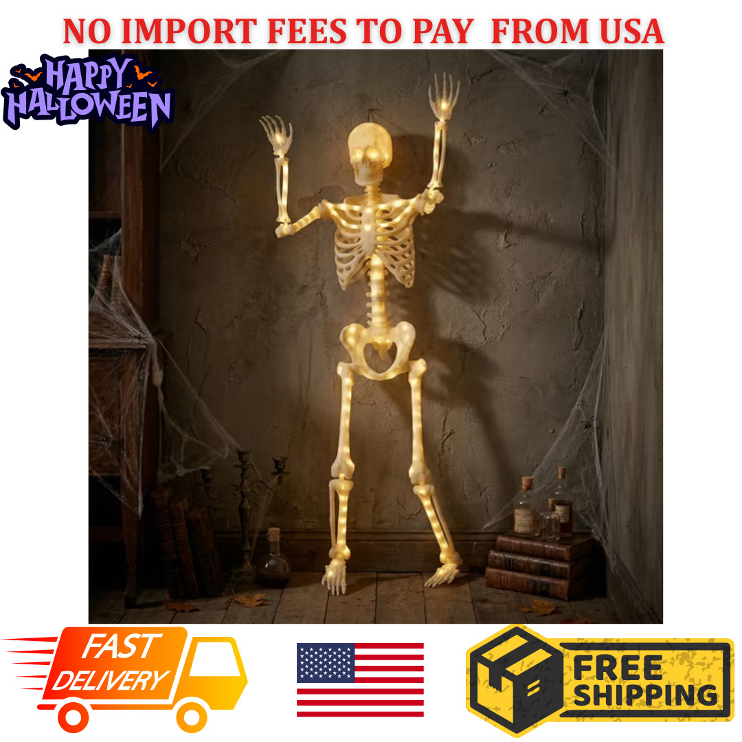 5ft Poseable LED Illuminated Skeleton, Halloween Decoration, by Way to Celebrate