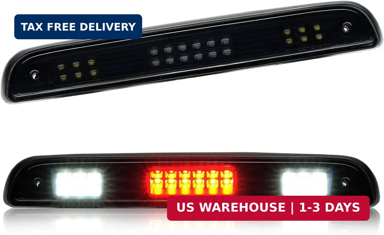 Third 3rd Brake Light LED for 1992-1997 Ford F150 F250 F350 Bronco, High Mount R