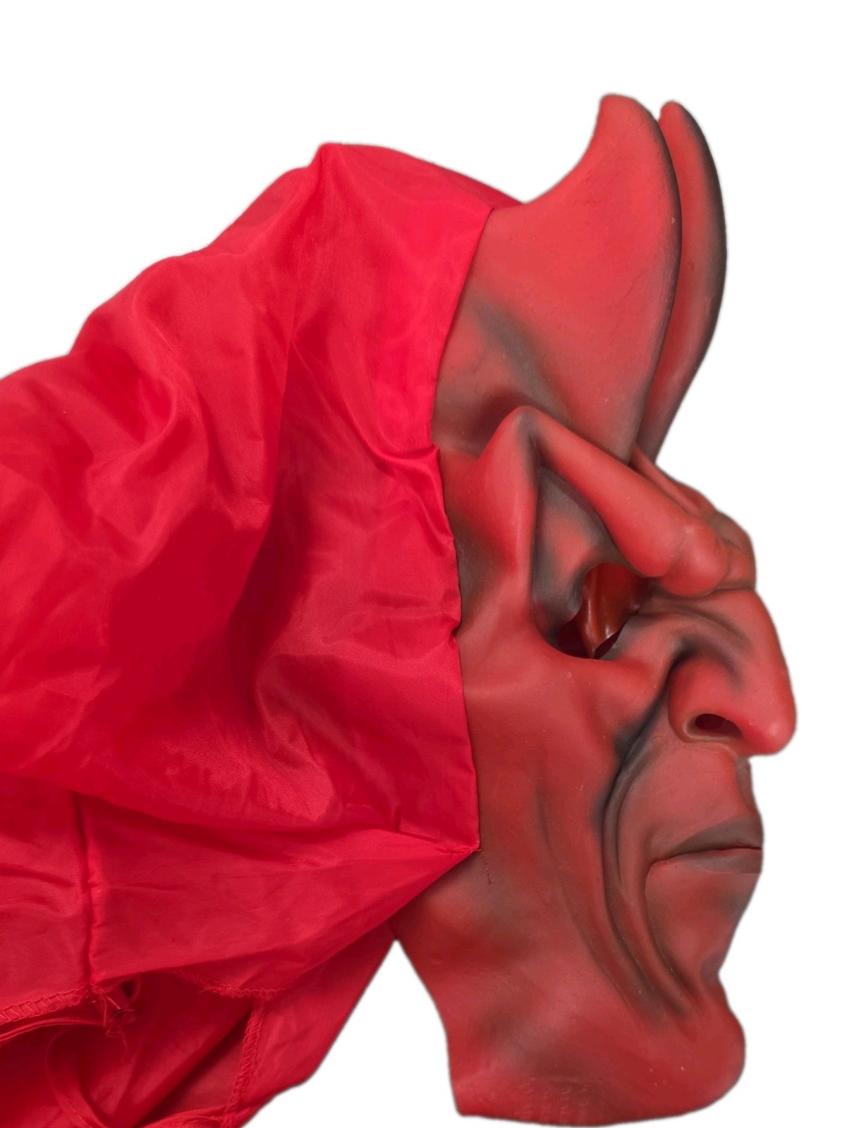 Vintage 1996 Devil Halloween Mask and Cape Red  One Size