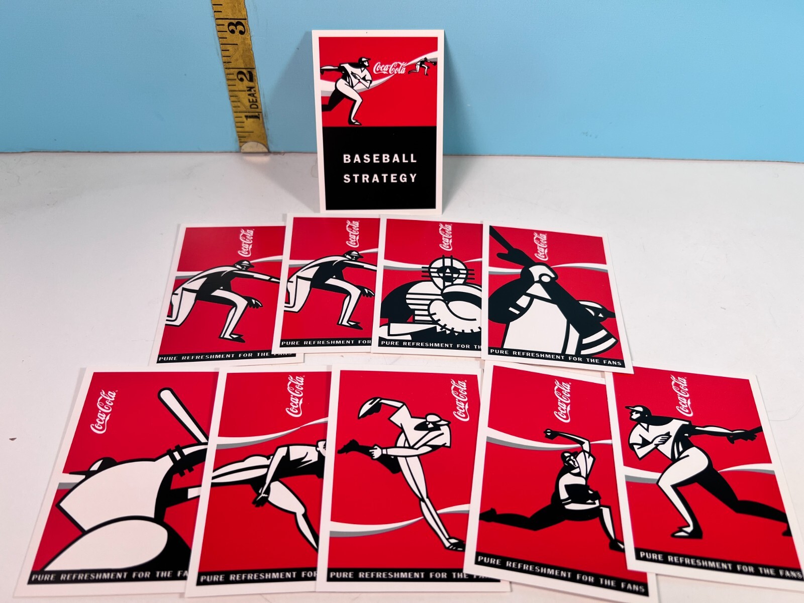 1997 Coca-Cola Baseball 10 Cards of Strategy in plastic holder.