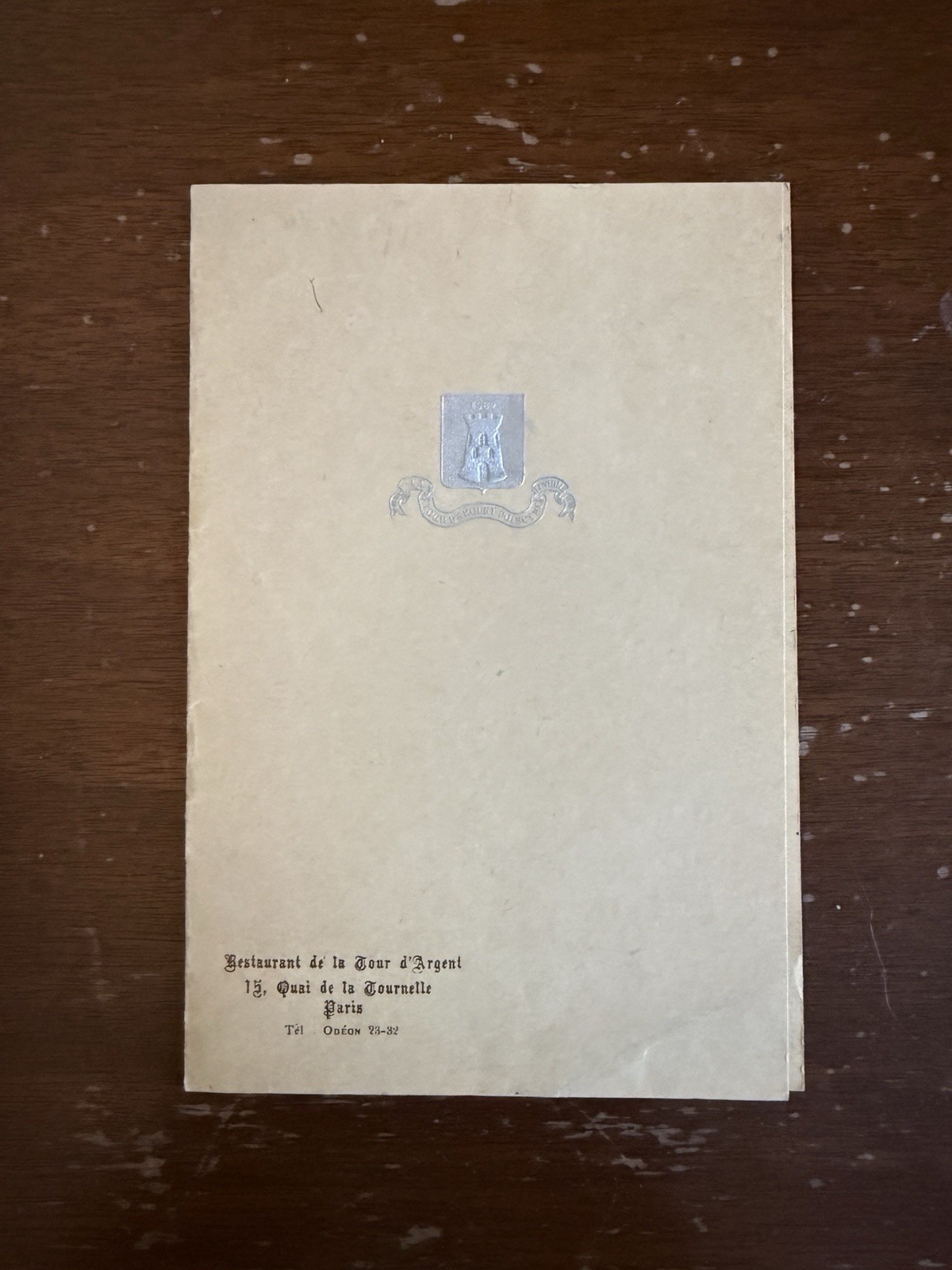 Vintage Menu La Tour d\'Argent Paris France 1960s 60s Guide Michelin Ephemera