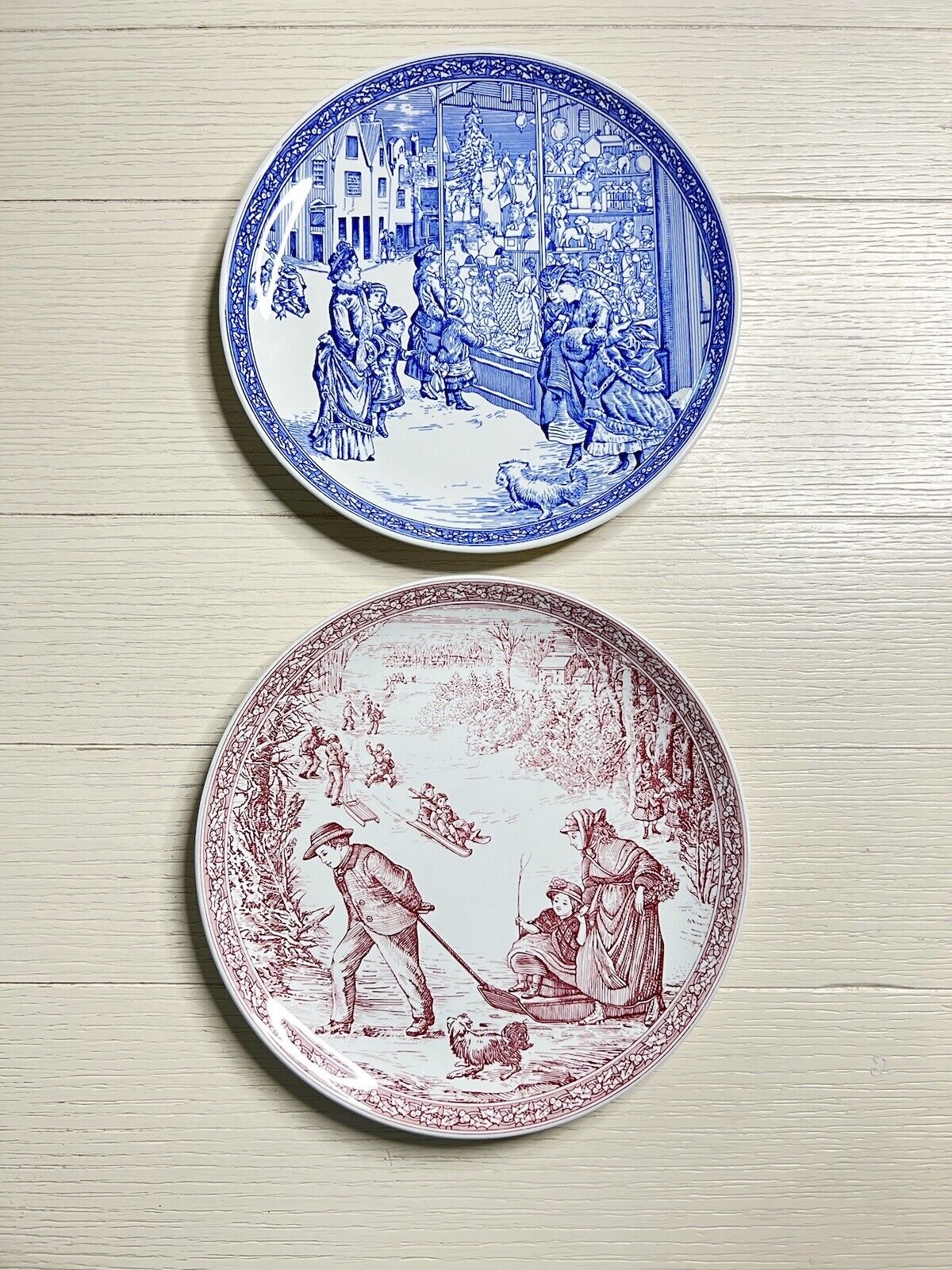 Vintage Spode The Blue Room Collection Christmas Plates # 3 And # 4  Set Of 2