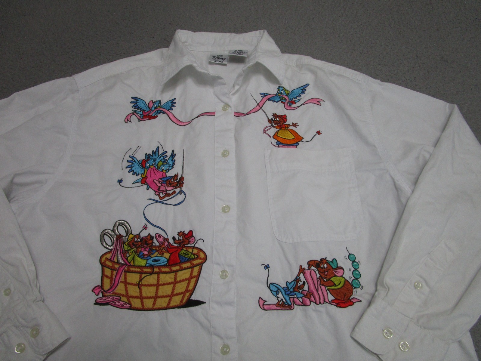 Vintage Cinderella Disney Store Button Up White Shirt XL Embroidered 90s RARE Vintage Cinderella Disney Store Button Up White Shirt XL Embroidered 90s RARE