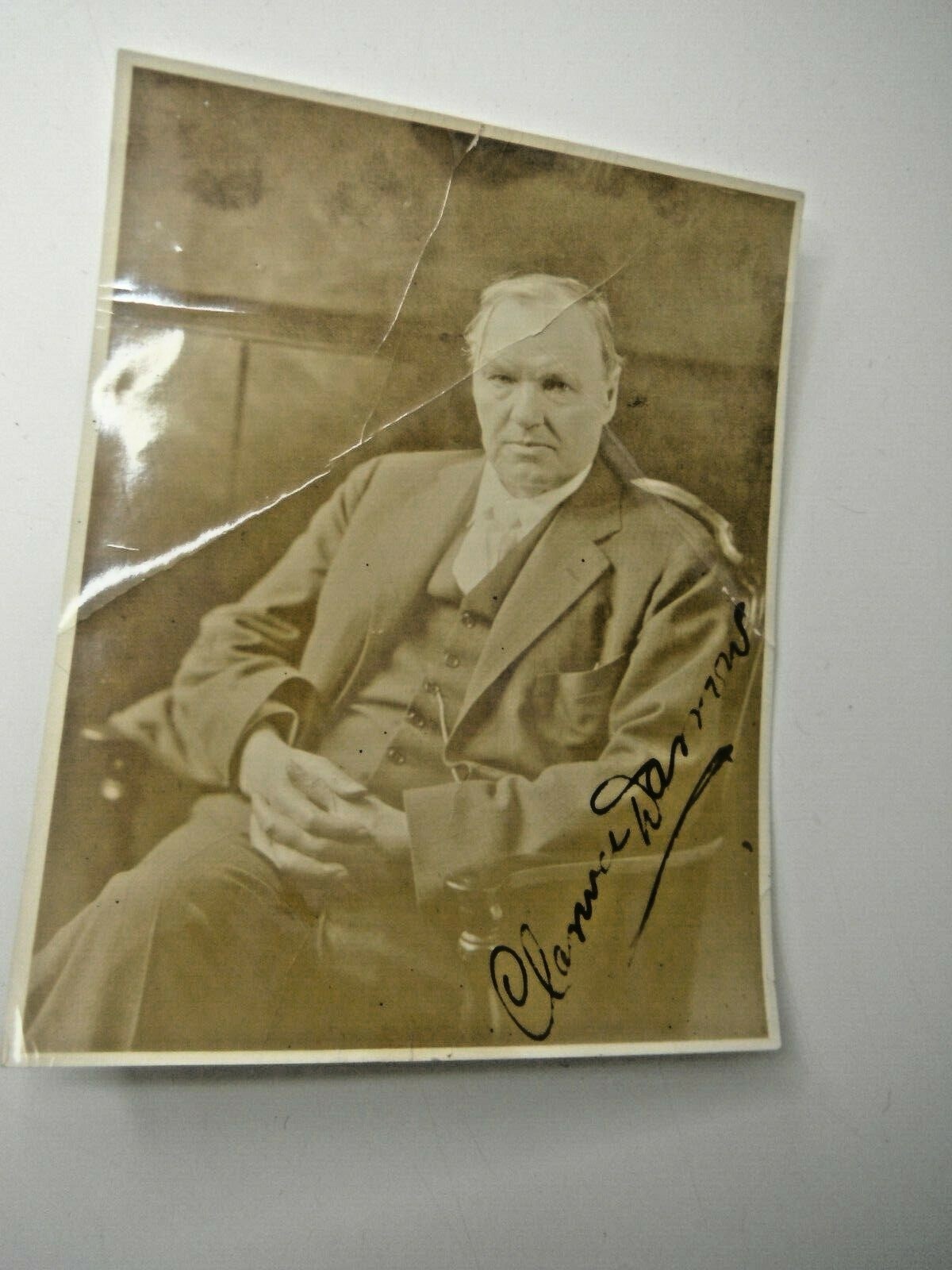 Genuine old Clarence Darrow Autographed Photo  FREE ShpN