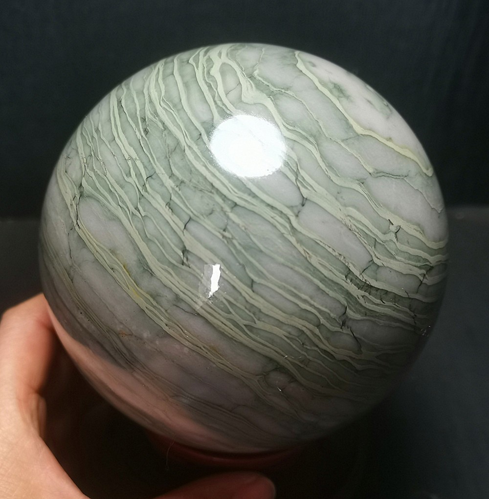 TOP 2278G Natural Colorful Banded Agate Stone Ball Healing WD1848
