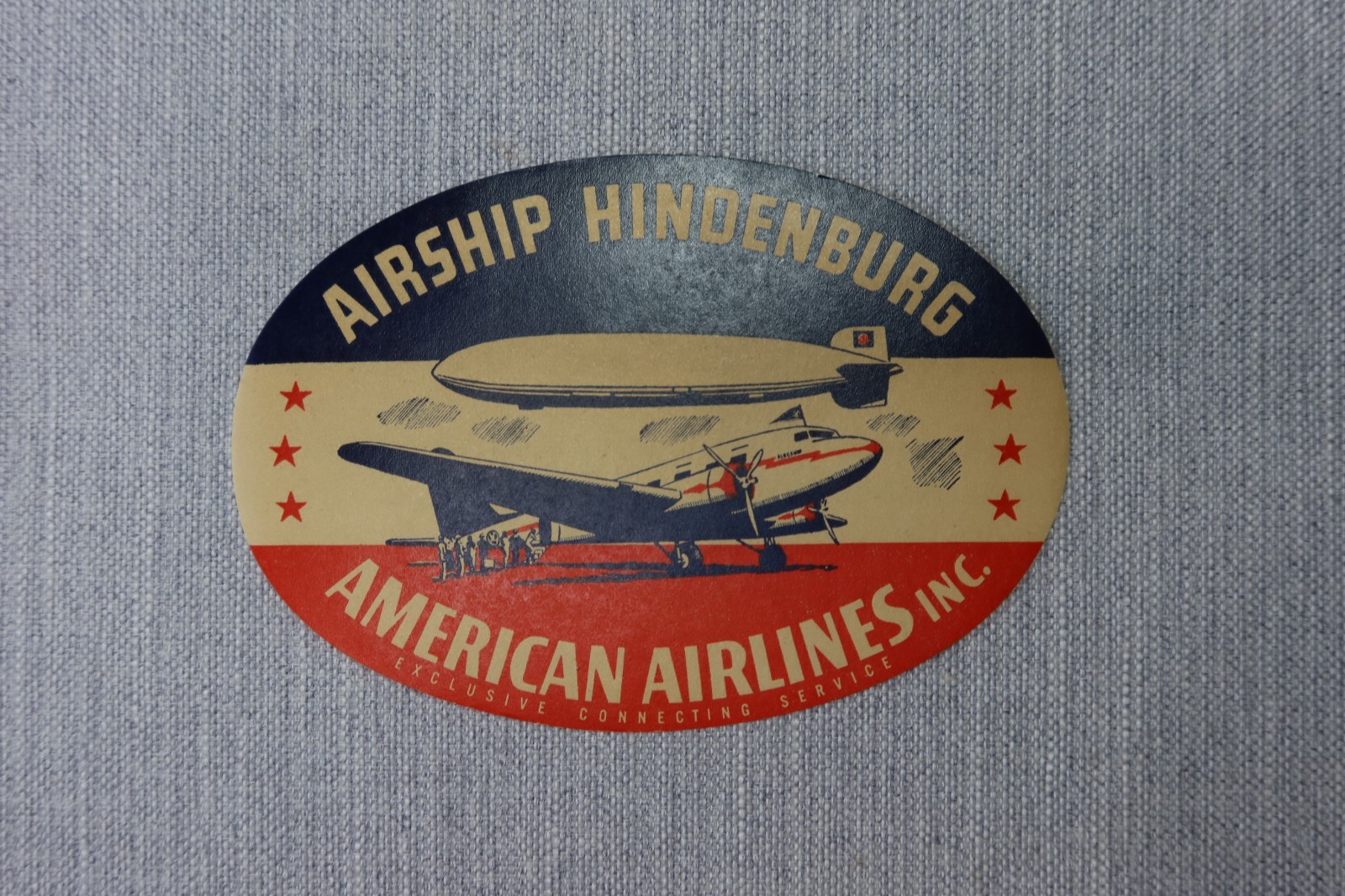 Airship Hindenburg American Airlines Baggage Luggage Label Decal Sticker 1937