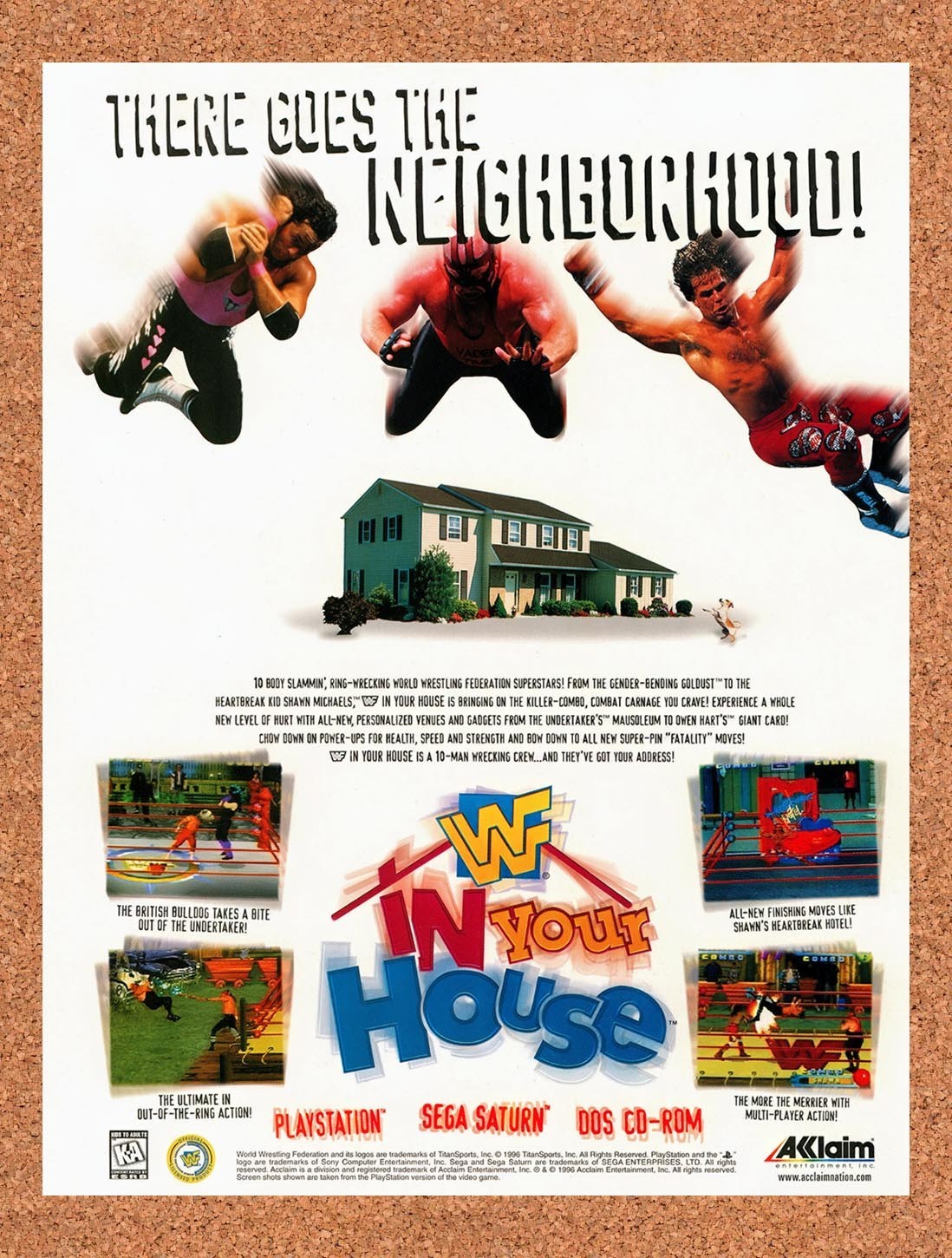 1997 WWF In Your House PS1 Original Advertisement / Retro Promo v1 1997 WWF In Your House PS1 Original Advertisement / Retro Promo v1