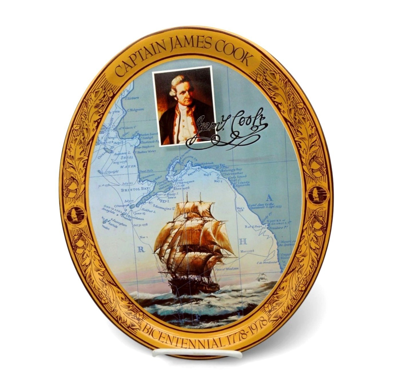 Captain James Cook Bicentennial 1778-1978 Tray Vintage 13\