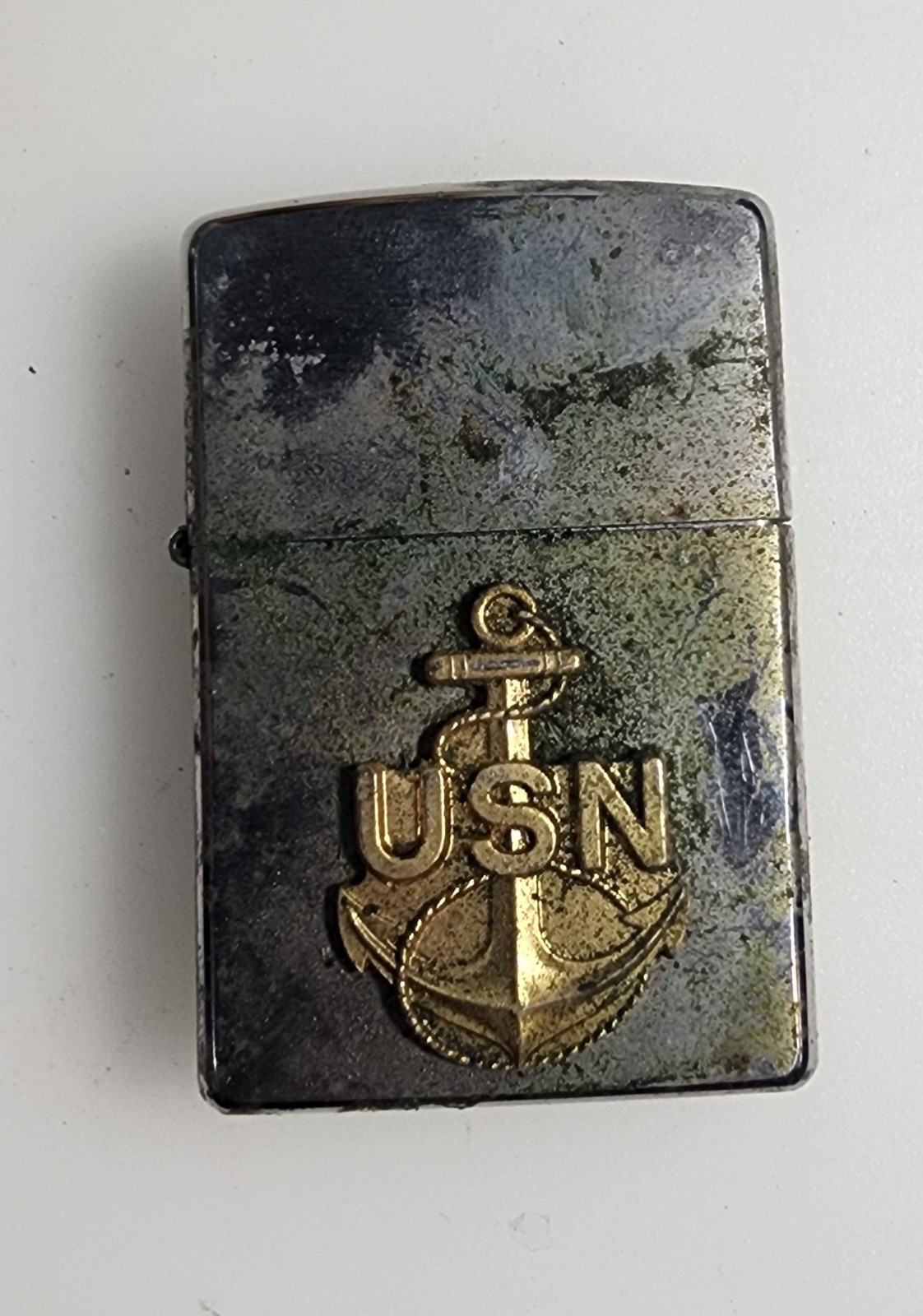 Zippo Lighter Bradford PA United States Navy Gold Anchor Emblem 